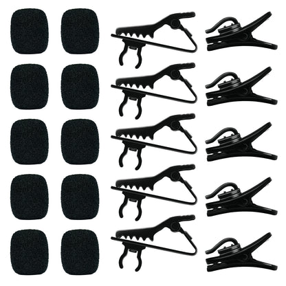 Clip & Foam Cover Set for Lapel MIC-5 Pack of each