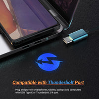USB C Headphone Adapter with DAC-Blue