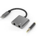 Lightning to 3.5mm Audio&MIC Splitter, Gray