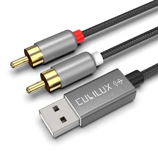 USB to RCA Audio Cable with 384KHz/24-bit DAC,6 FT
