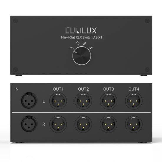 AS-X1 1-In-4-Out Stereo XLR Audio Selector – Cubilux