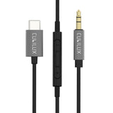 USB C to 3.5mm Audio Cable, BLACK&GREY,4FT