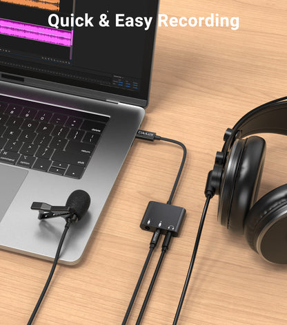 USB C to Dual 3.5mm Audio Interface