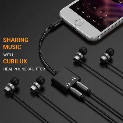 3.5mm Headphone Splitter-Black