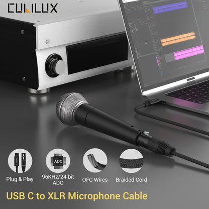XLR Microphone to USB C Cable,6.6 FT