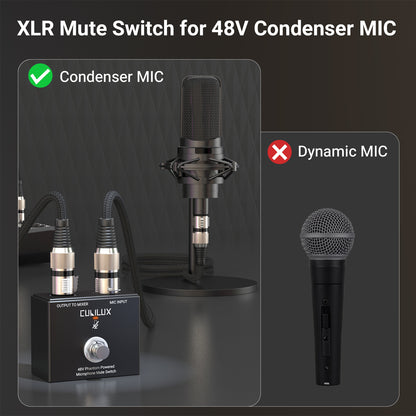 MMX-3 XLR Footswitch Mute Switch for 48V Condenser Microphone