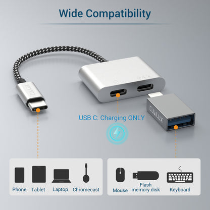 USB C to Dual USB C Splitter