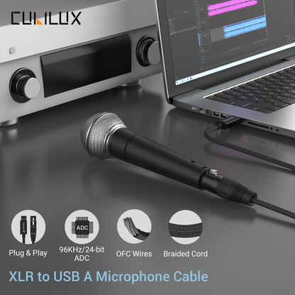 XLR Microphone to USB A Cable,6.6 FT