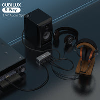 6.35mm 5 Ways Audio Splitter-GRAY