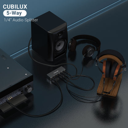 6.35mm 5 Ways Audio Splitter-Black