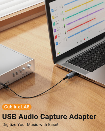 LA8 3.5mm Analog & Mini TOSLINK to USB Audio Capture Adapter
