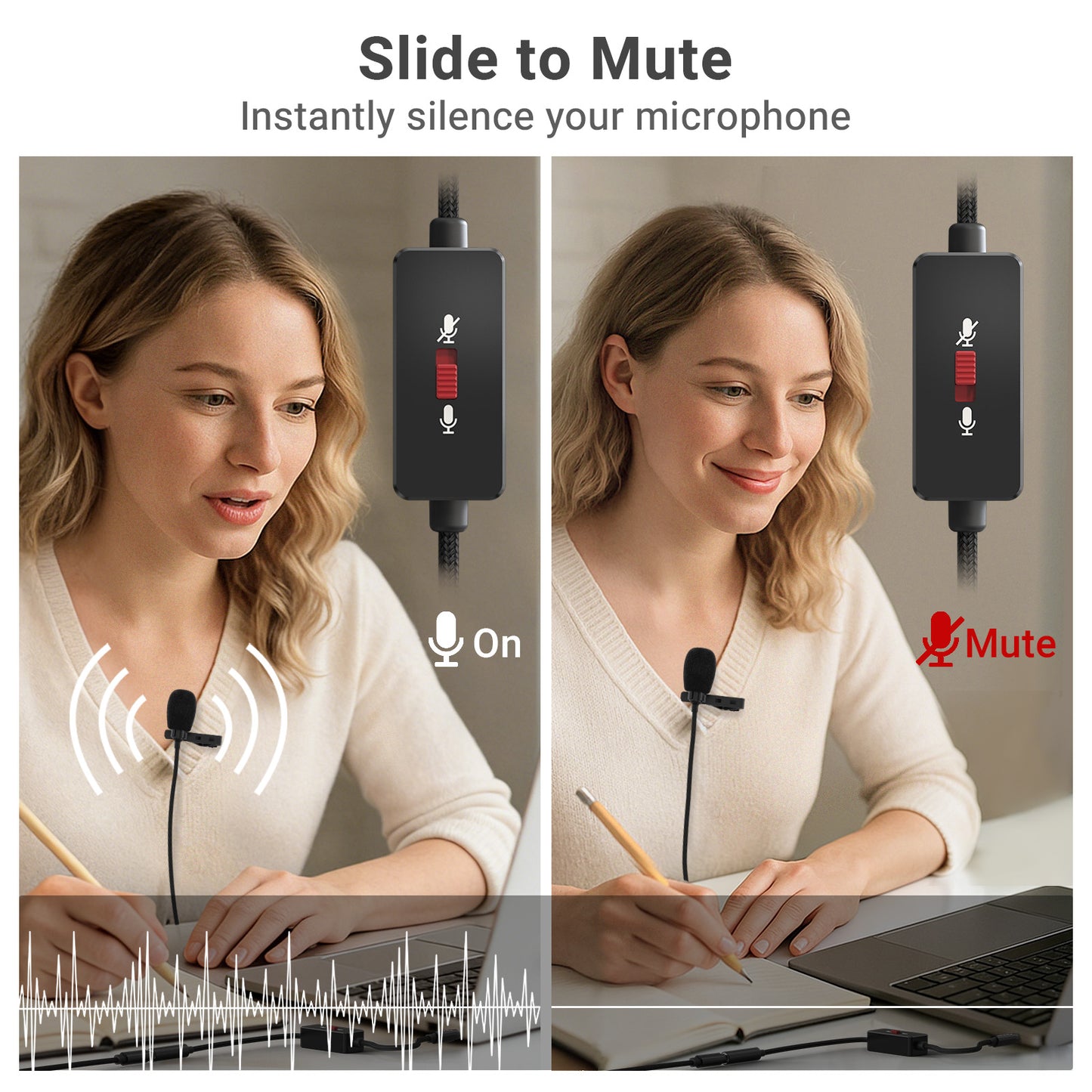 3.5mm TRRS Microphone Mute Switch Adapter