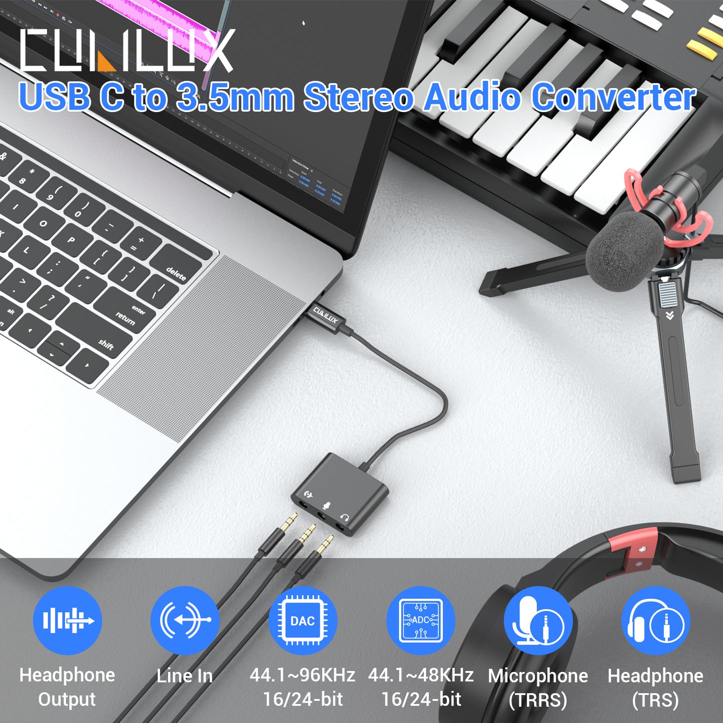 USB C to 3.5mm Adapter for Live Streaming