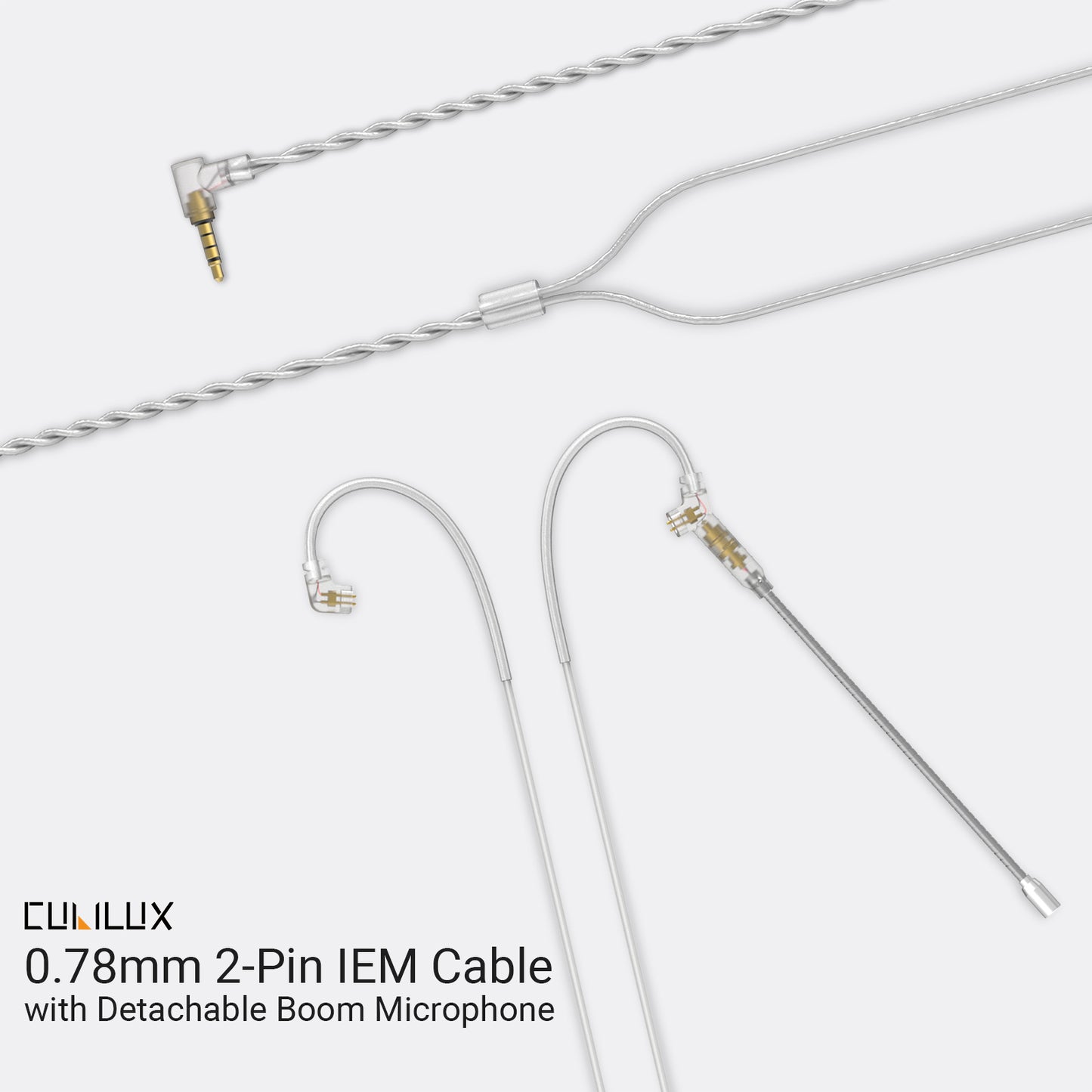 3.5mm 2-Pin 0.78mm IEM Cable with Microphone