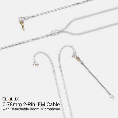 3.5mm 2-Pin 0.78mm IEM Cable with Microphone