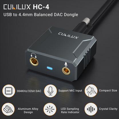 HC-4 384KHz/32-bit HiFi USB to 4.4mm Balanced Headphone Adapter