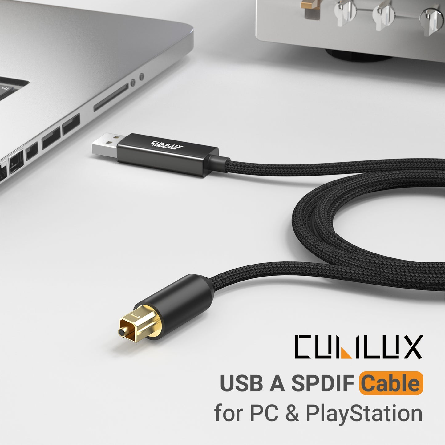 USB A to TOSLINK Optical Audio Cable