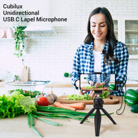 Cubilux Unidirectional USB C Lavalier Microphone- 9mm