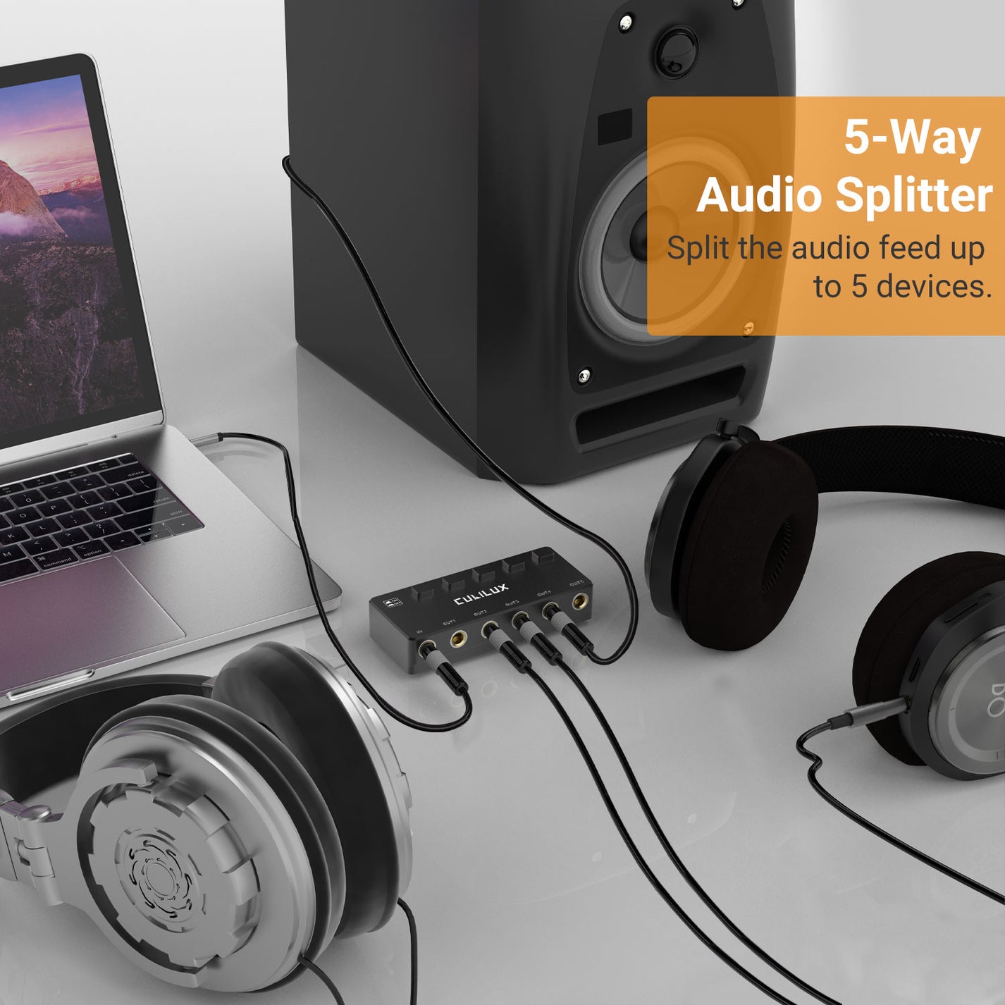 6.35mm 5 Ways Audio Splitter with Switch-Black – Cubilux