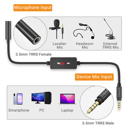 3.5mm Microphone Mute Switch Adapter