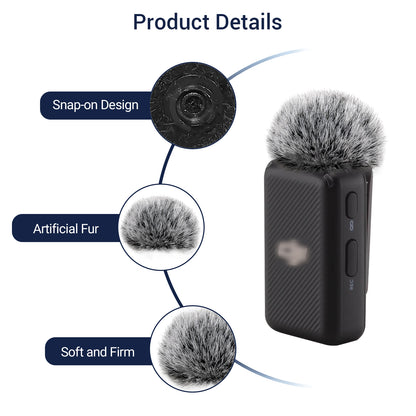 Fury Windscreen for DJI Lavalier Microphone-4PACK