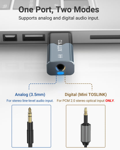 LA8 3.5mm Analog & Mini TOSLINK to USB Audio Capture Adapter