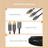 USB C RCA Cable, Gray-6FT