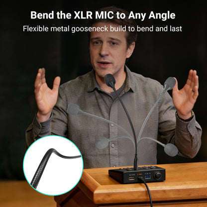 XLR Gooseneck Microphone with Mute Button