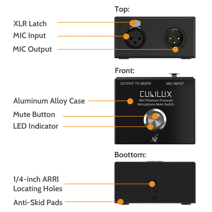 MMX-1 XLR Mute Switch for Microphone – Cubilux