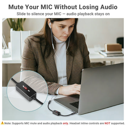 3.5mm TRRS Microphone Mute Switch Adapter