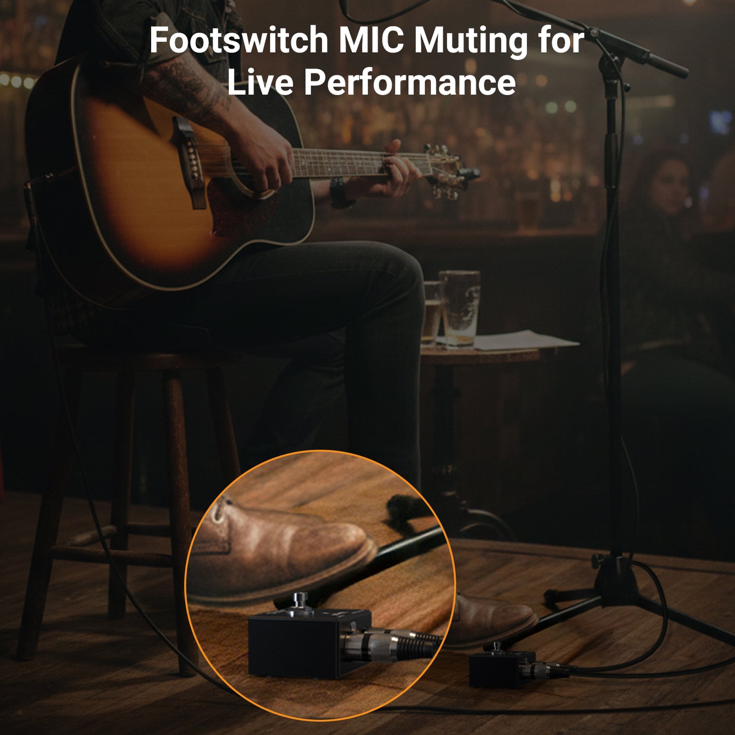 MMX-3 XLR Footswitch Mute Switch for 48V Condenser Microphone