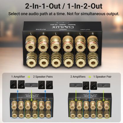 AS-BS2 Speaker Selector Switch Box, 2 Way A/B Amp Switcher