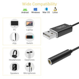 USB A to 3.5mm Jack Adapter-4FT