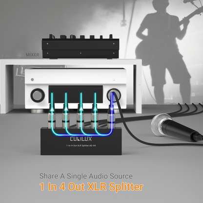 4-Way XLR Audio Passive Splitter