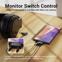 USB C Headphone Microphone Connector,Black