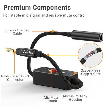 3.5mm Microphone Mute Switch Adapter