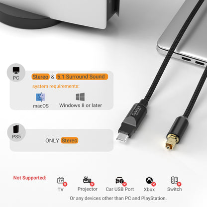 USB C to TOSLINK Optical Audio Cable