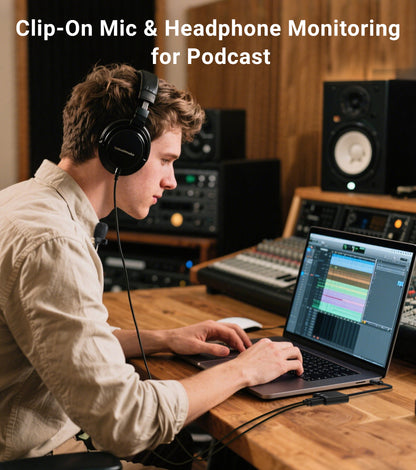 USB C to Dual 3.5mm Audio Interface