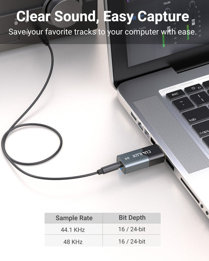 LA8 3.5mm Analog & Mini TOSLINK to USB Audio Capture Adapter