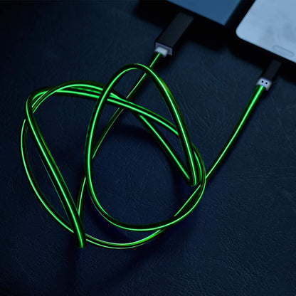 Glowing USB C Charging Cable-Green,2FT