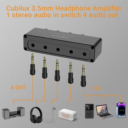 HA-J4 4-Way 3.5mm Headphone Amplifier