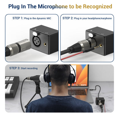 3.5mm TRRS Plug to XLR Lapel Microphone and 3.5mm Headphone Out Splitter
