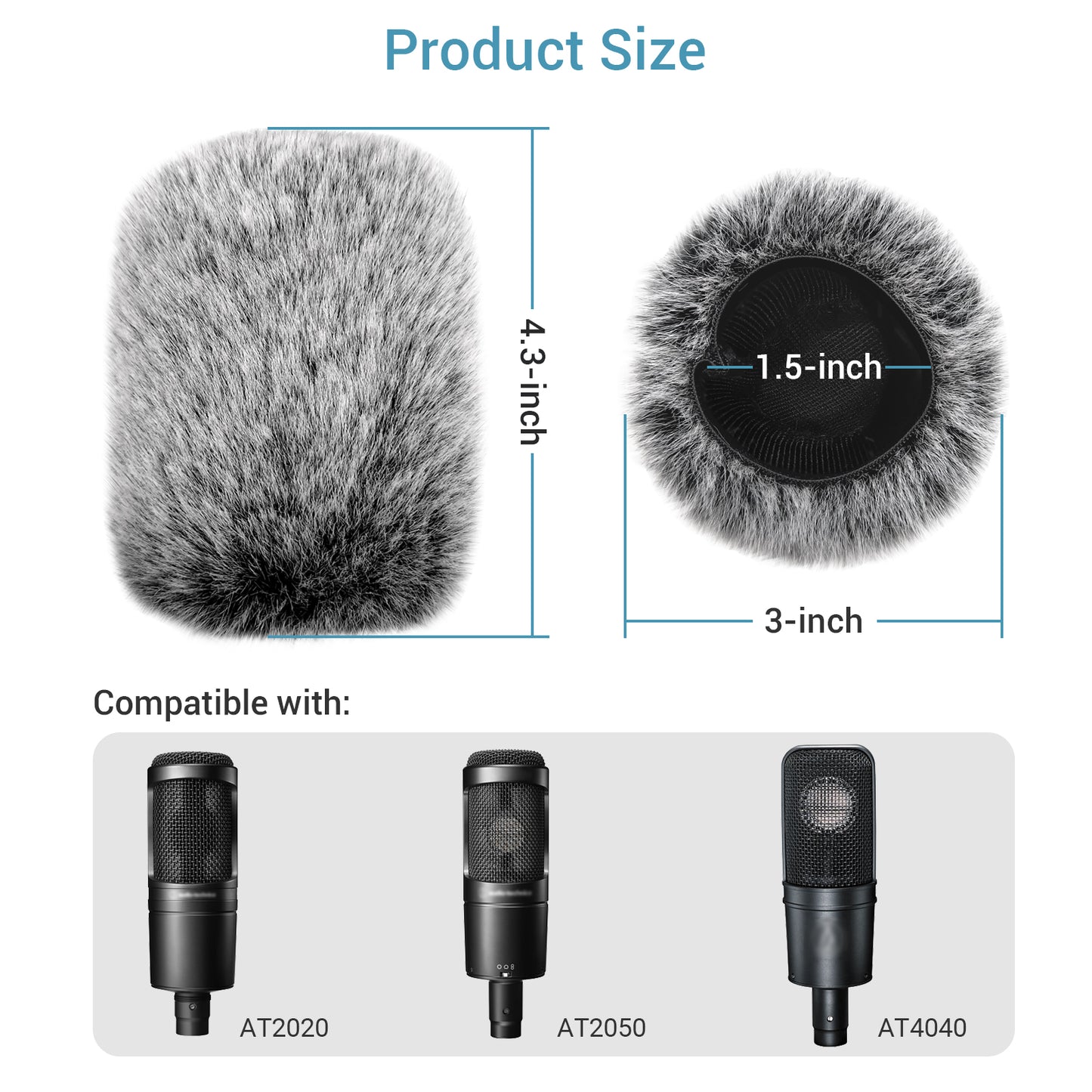 Furry Windscreen for AT2020 Microphone