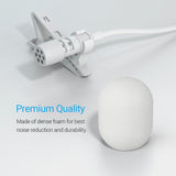 Foam Cover for lavalier Lapel Microphone-WHITE