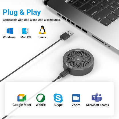 USB Desktop Microphone with Mute Button