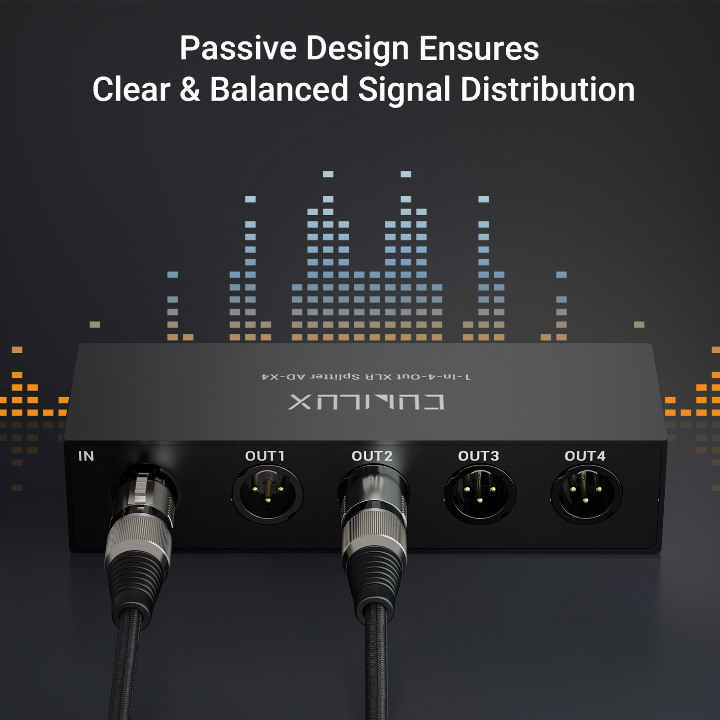 4-Way XLR Audio Passive Splitter