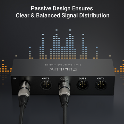 4-Way XLR Audio Passive Splitter