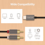USB C RCA Cable, Gray-6FT