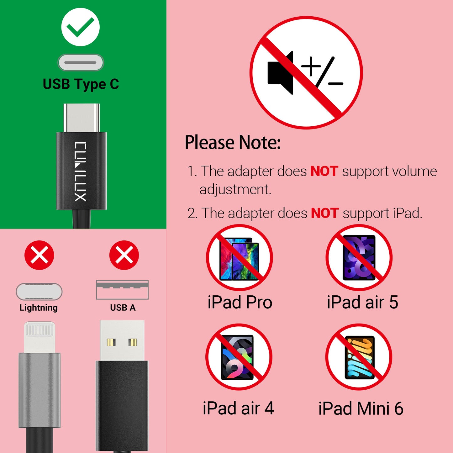 USB C to 2-Way SPDIF Optical Audio Splitter