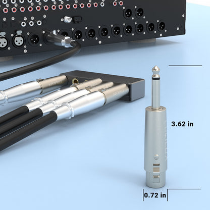 1/4” TS Male to XLR Female Converter-2 Pack